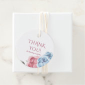 ウィンターブルー赤面ピンクフローラ水彩ありがとう フェイバータグ (インサイチュ)