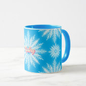 ウィンターブルー雪の偽名カスタマイズ マグカップ (正面右)