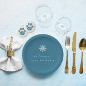 ウィンターブルー15誕生日キンセアニラスノーフレーク ペーパープレート