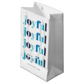 ウィンターブルー「うれしい」ホリデパーソナライズされたー スモールペーパーバッグ (正面アングル)