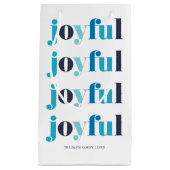 ウィンターブルー「うれしい」ホリデパーソナライズされたー スモールペーパーバッグ (正面)