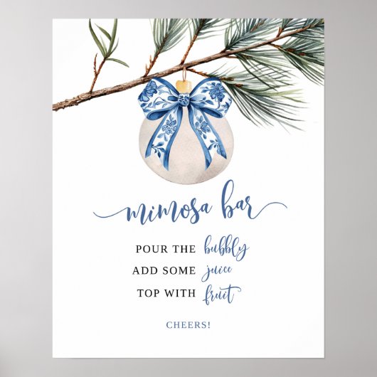 ウィンターブルー シノワズリー ミモザ バー ポスター (正面)