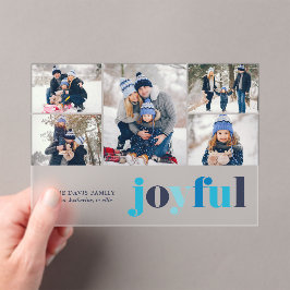 ウィンターブルー「ジョイフル」5枚の写真のギャラリー クリスマス アクリル招待状