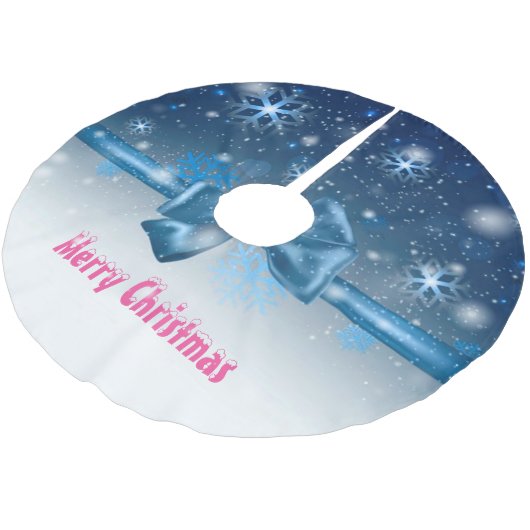 ウィンターブルー ブラッシュドポリエステルツリースカート (アングル)