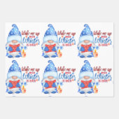 ウィンターブルー、ホワイト、レッド格言ラッピング紙S ラッピングペーパーシート (正面)