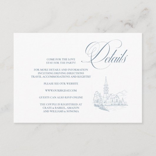 ウィンターブルー 挙式会場詳細カードの詳細 エンクロージャーカード (正面)