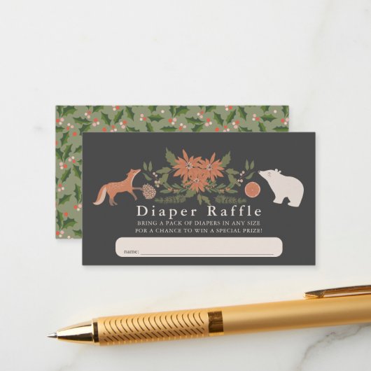 ウィンターブロージネイビーベビーおむつラッフルチケット エンクロージャーカード (正面/裏面インサイチュ)