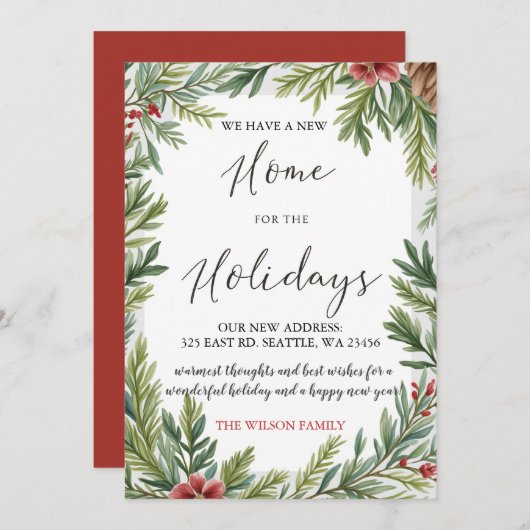 ウィンターブロージュニューホームホリデームービング シーズンカード (正面/裏面)