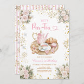 ウィンタープリクテーパーティー誕生日雪の結晶 招待状 (正面/裏面)