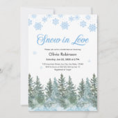 ウィンタープリンの雪の恋の雪の花の結婚前パーティー 招待状 (正面)