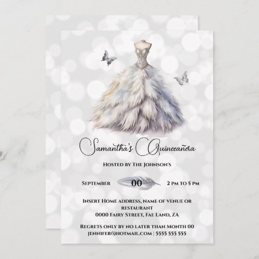 ウィンタープリンセスキンセアニラファンタジーボールゴーシック 招待状 (正面/裏面)