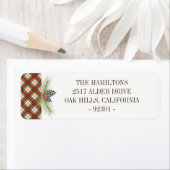 ウィンタープレイドパーソナライズされた住所 シール (インサイチュ)