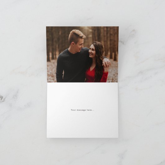 ウィンタープレイドホリデーパーティーサンキューカード – 赤 サンキューカード (内部)