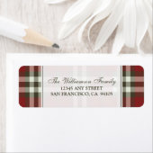 ウィンタープレイドホリデー住所 シール（赤） ラベル (インサイチュ)