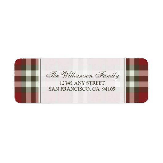 ウィンタープレイドホリデー住所 シール（赤） ラベル (正面)