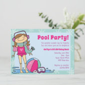 ウィンタープールパーティーブルネットガールインドアスイミング 招待状 (スタンド正面)