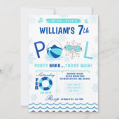 ウィンタープールパーティー | スイミング誕生日招待状 招待状 (正面)