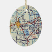 ウィンターヘブンとレイケランドのヴィンテージの地図 セラミックオーナメント (右)