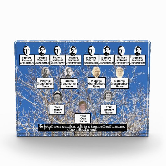 ウィンターベアブランチツリーフォトファミリーツリー引用文 フォトブロック (正面)