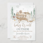 ウィンターベアベビーその冷たい屋外ベビーシャワー 招待状 (正面)