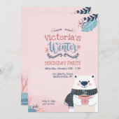 ウィンターベアーバースデーパーティー 招待状 (正面/裏面)