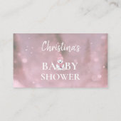 ウィンターベアーピンク赤ちゃんシャワーブリクエスト エンクロージャーカード (裏面)