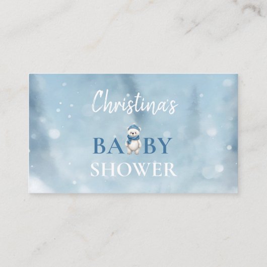 ウィンターベアーブルーベビーおむつラッフルリクエスト エンクロージャーカード (裏面)