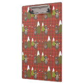 ウィンターベアーホワイトクリスマスレッドバッファロープレイドクリップ クリップボード (左)