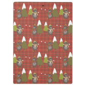 ウィンターベアーホワイトクリスマスレッドバッファロープレイドクリップ クリップボード (裏面)