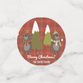 ウィンターベアーホワイトクリスマスレッドバッファロープレイド コンフェッティ (スモール正面)