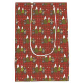 ウィンターベアーホワイトクリスマスレッドバッファロープレイド ミディアムペーパーバッグ (裏面)