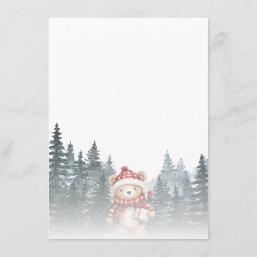 ウィンターベア子供部屋ライムトリビアベビーシャワーゲーム エンクロージャーカード (裏面)