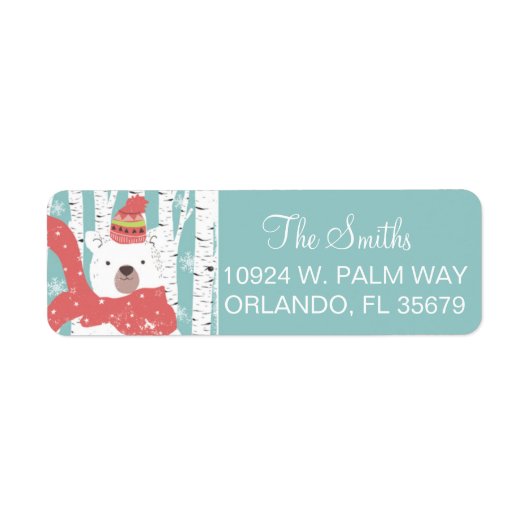ウィンターベア差出人住所ラベル ラベル (正面)