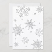 ウィンターベイビーシャワー招待銀グリッター 招待状 (裏面)