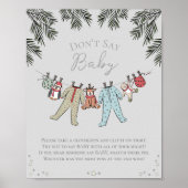 ウィンターベビーシャワーのゲーム用サイン「Don't Say Baby」ポスター ポスター (正面)