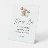 ウィンターベビーシャワーモモモザバーサイン 台座サイン (正面)