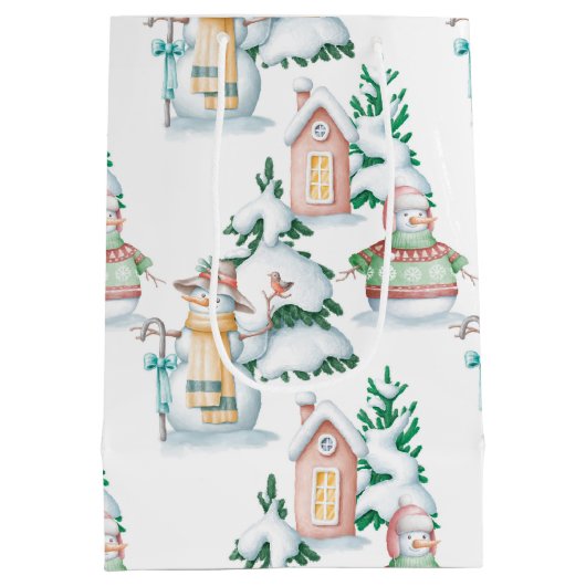 ウィンターベビーシャワー抱き枕 ミディアムペーパーバッグ (裏面)