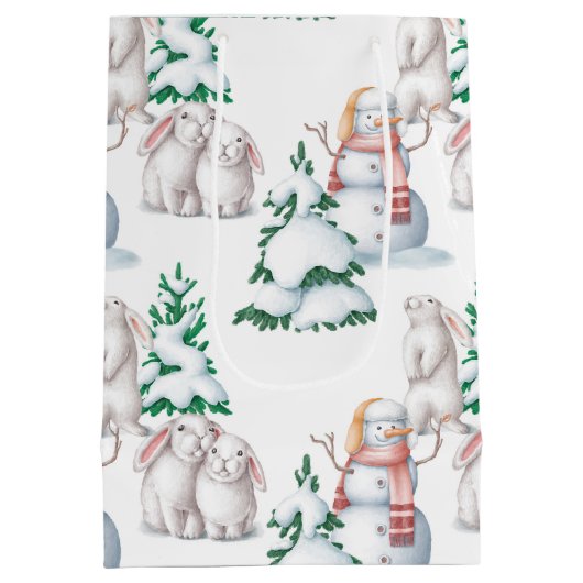 ウィンターベビーシャワー抱き枕 ミディアムペーパーバッグ (裏面)