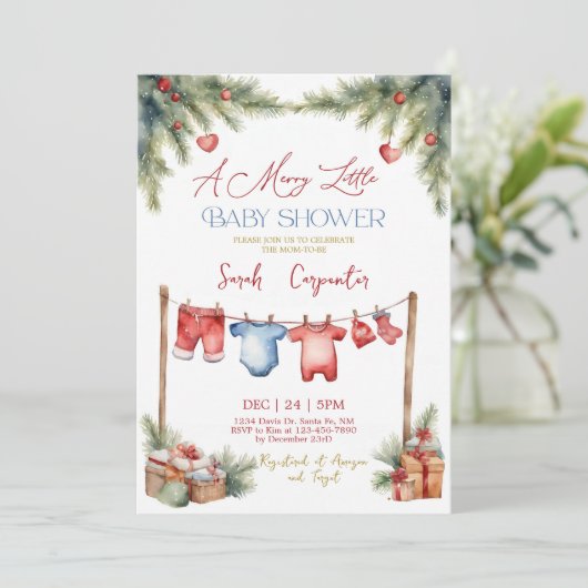 ウィンターベビーシャワー招待状 招待状 (スタンド正面)