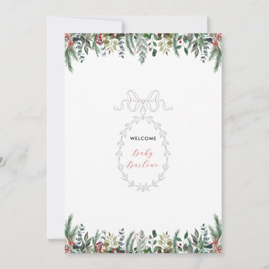 ウィンターベビーシャワー招待状 招待状 (裏面)