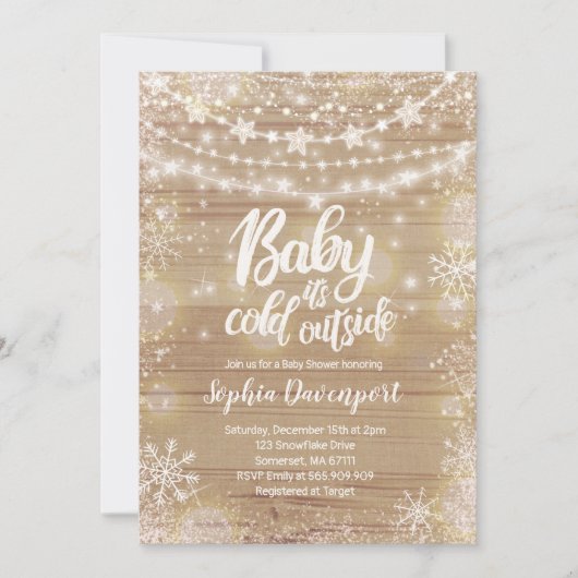 ウィンターベビーシャワー招待状 男女兼用 招待状 (正面)