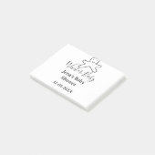 ウィンターベビーシャワー用クッキー 黒色落書きハンドドローンスタイル ポストイット (アングル)
