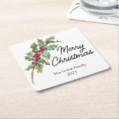 ウィンターベリエレガントーズホリデーパーティー スクエアペーパーコースター (アングル)