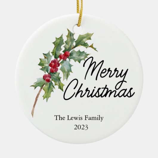 ウィンターベリエレガントーズホリデーパーティー セラミックオーナメント (正面)
