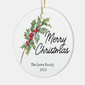ウィンターベリエレガントーズホリデーパーティー セラミックオーナメント (左)