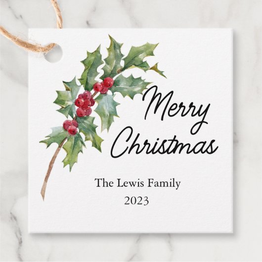 ウィンターベリエレガントーズホリデーパーティー フェイバータグ (正面)