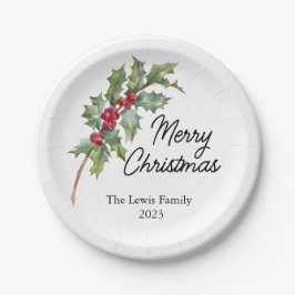 ウィンターベリエレガントーズホリデーパーティー ペーパープレート