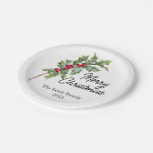 ウィンターベリエレガントーズホリデーパーティー ペーパープレート (アングル)