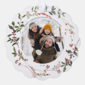 ウィンターベリエレガントーメリークリスマスフォトリース オーナメントカード (正面)