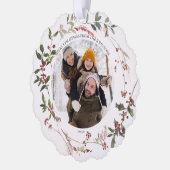 ウィンターベリエレガントーメリークリスマスフォトリース オーナメントカード (左)